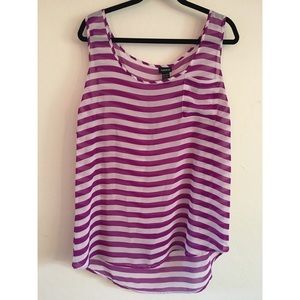 Purple & White Stripped Torrid Tank Top